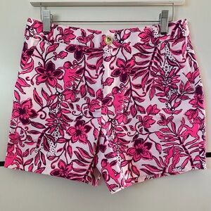 Lilly Pulitzer Gretchen High Rise Short Elderflower Blossom Lil Escape Plan Sz 6